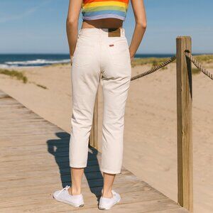 Ralph Lauren POLO Jeans Co. Cropped Jeans Women's 8 Lt. Beige 100% Cotton